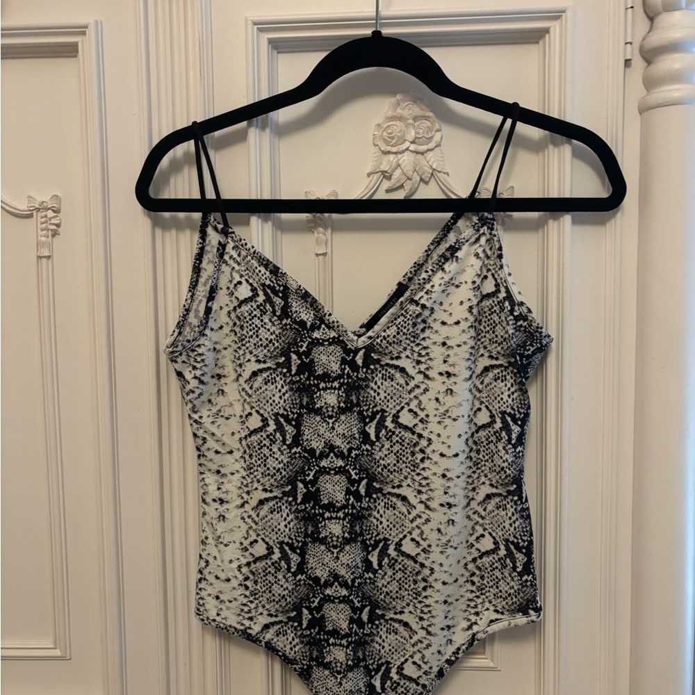 Monochrome Snakeskin Bodysuit